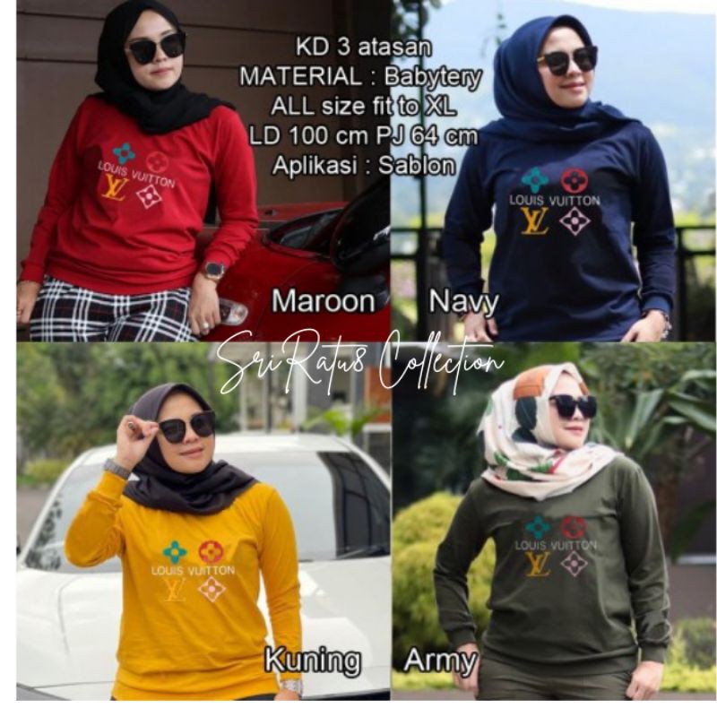 SriRatu8 atasan wanita LV baju atasan baju kaos kd3 LV