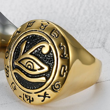 SEUSUK  Vintage Fashion Punk Mens Egyptian Eye Horus Talisman Biker Ring Jewelry COD