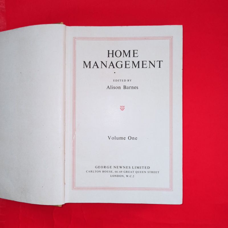 

buku lawas bahasa Inggris home management volume 1