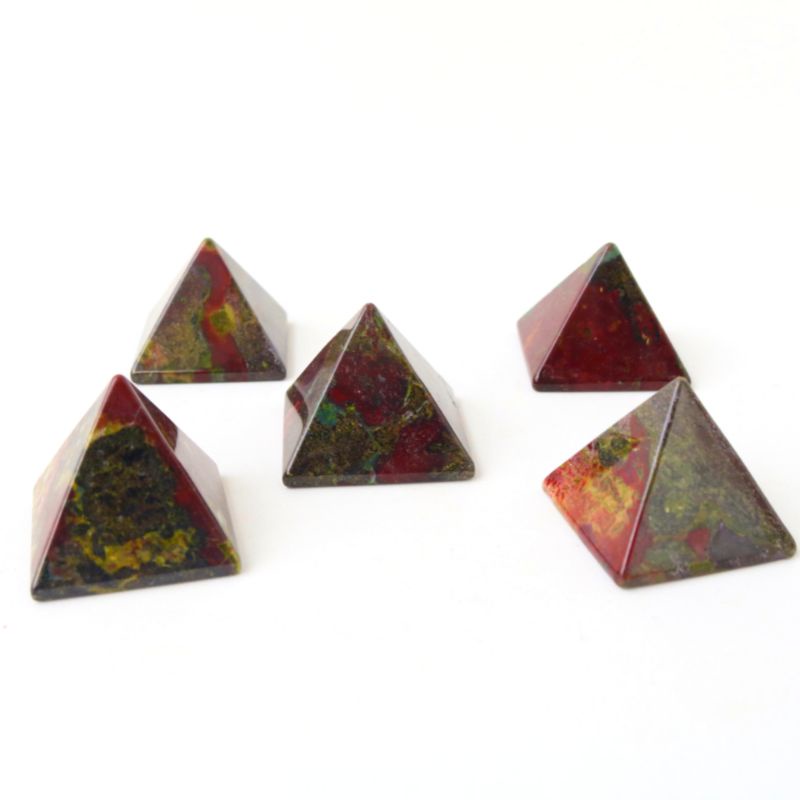 Dragon Bloodstone Jasper Crystal Pyramid / Natural Healing Kristal Stone Piramid Orogonite HQ Pyrami