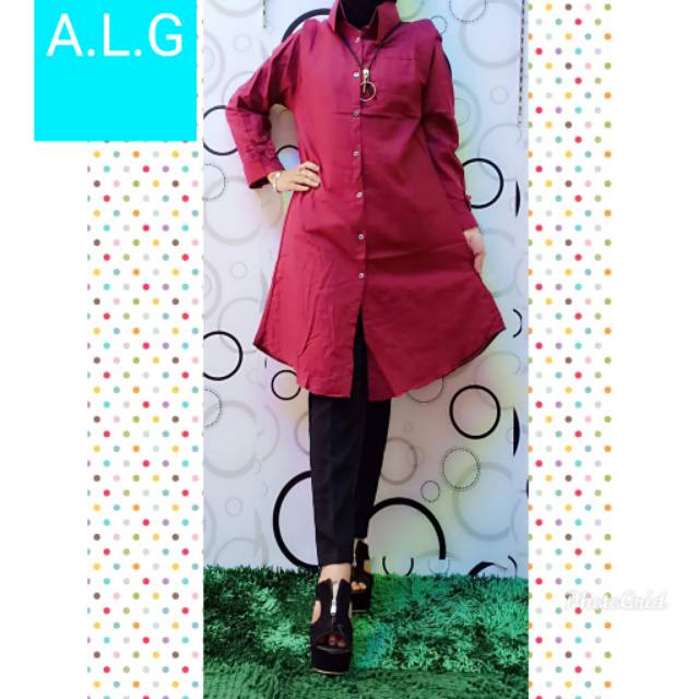 TUNIK POLOS KANCING DEPAN