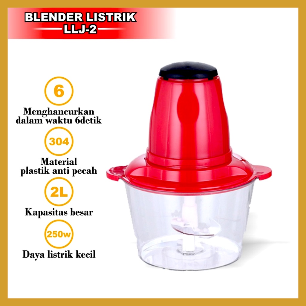 Blender Chopper Daging Blender Pengolah Makanan Blender Elektrik Plastik Multifungsi Food Processor GOSHOP88