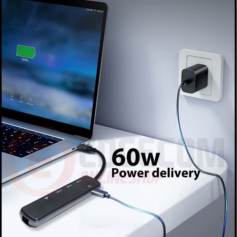 USB 3.1 TYPE C 6in1 HDMI 4K Gigabit Lan USB C PD USB 3.0 HUB Converter