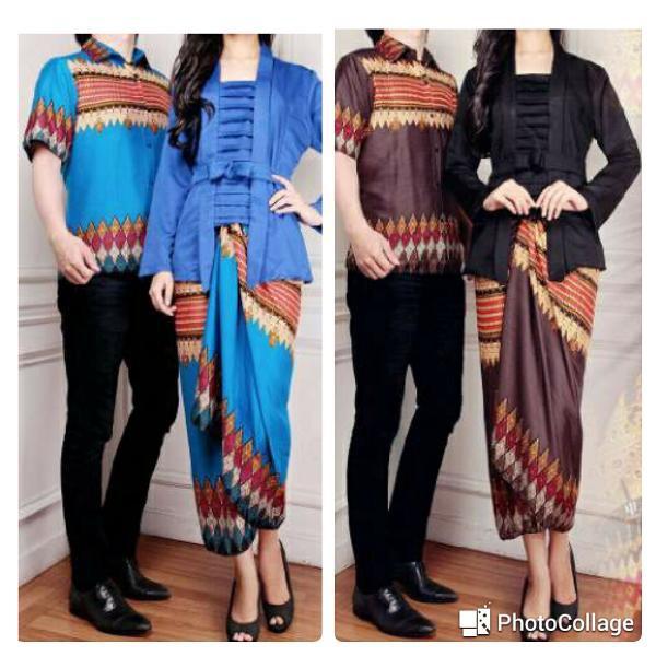 atk cp yanti  Hitam couple ayah ibu cewek cowok batik songket etnik kebaya
