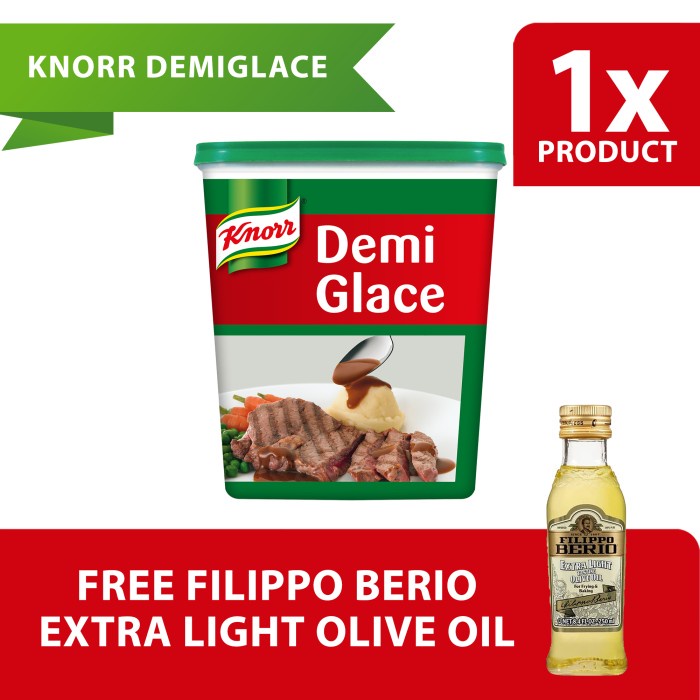 

Knorr Saus Demiglace Tub 1Kg Free Filippo Berio Extra Light Olive Oil