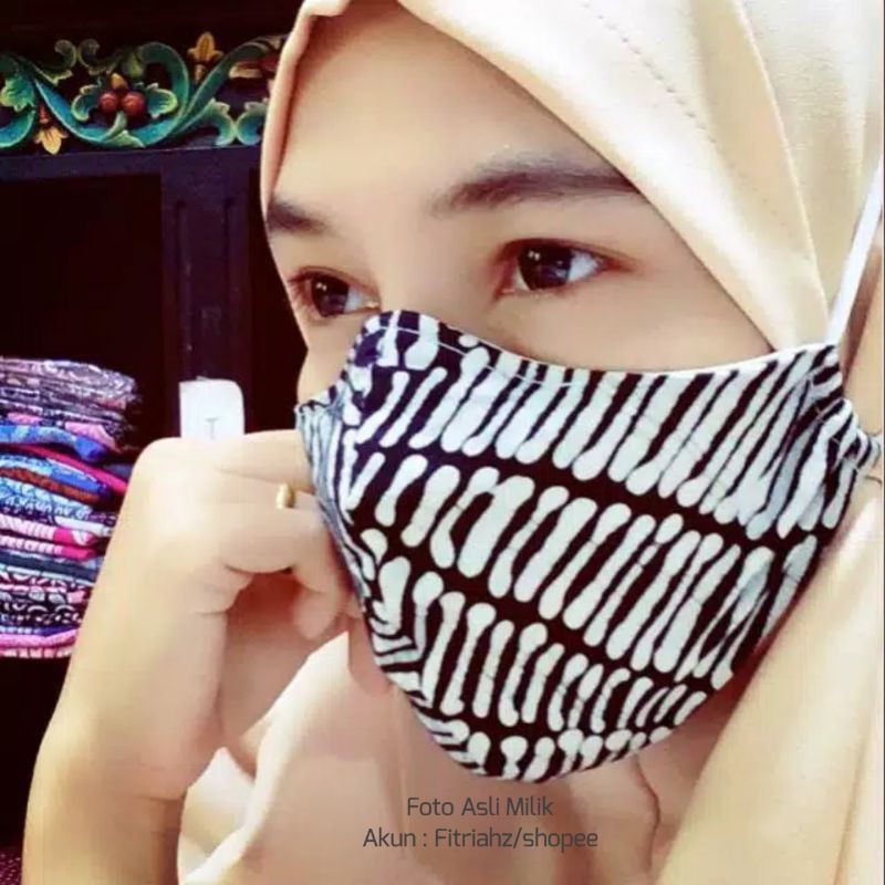 Masker Batik Asli Tulis dan Cap Kawat dihidung anti Pengap kain madura