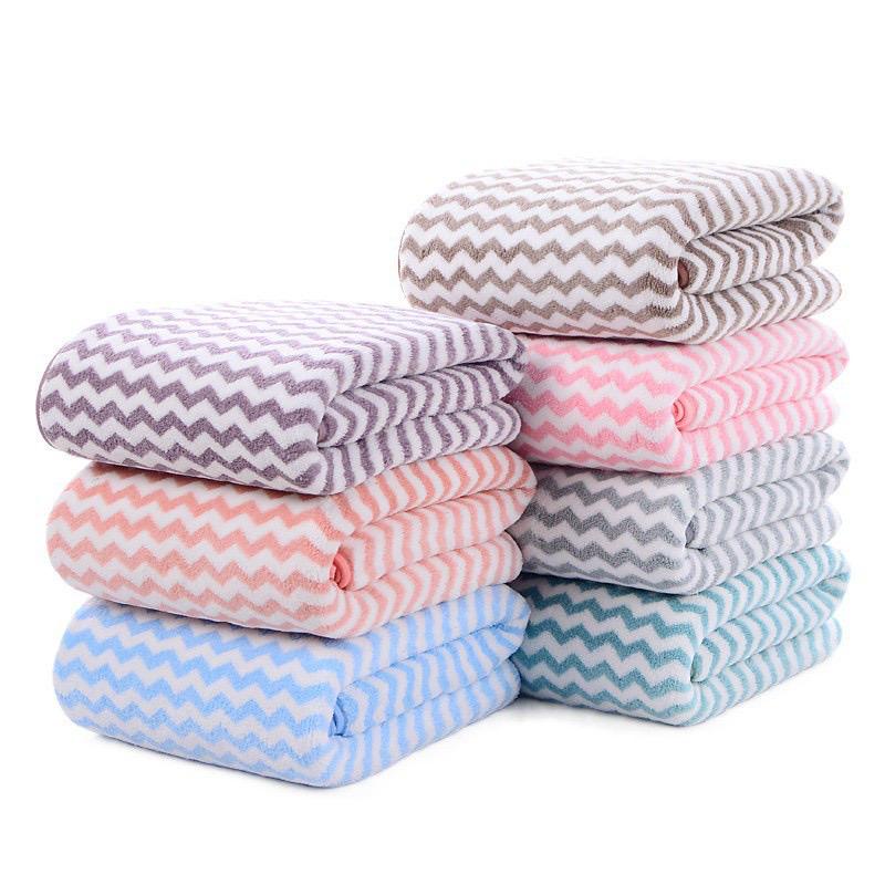 Handuk Mandi Microfiber Bulu Motif Zigzag 35x75cm 70X140cm Handuk Muka Handuk Anak Bayi Lembut handuk mandi dewasa Import Murah