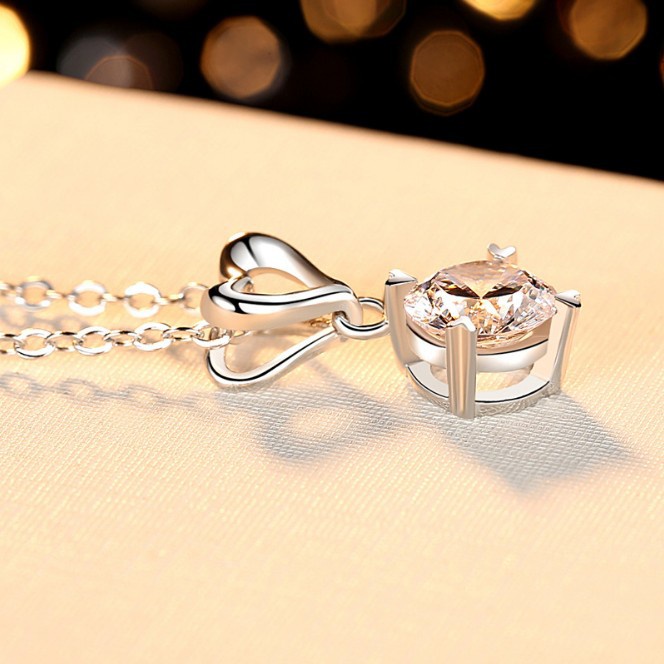 925 perak murni Cinta empat cabang berlian mewah Klavikula liontin kalung untuk wanita Moissanite gaya Korea perhiasan fashion sederhana