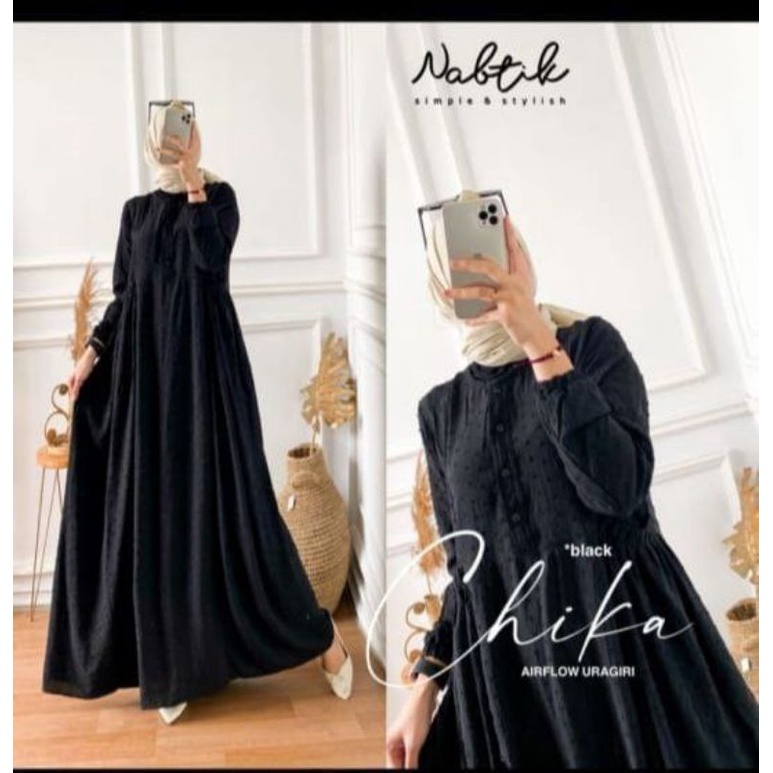 gamis wanita cika kringkel airflow | Kalla dress kringkel