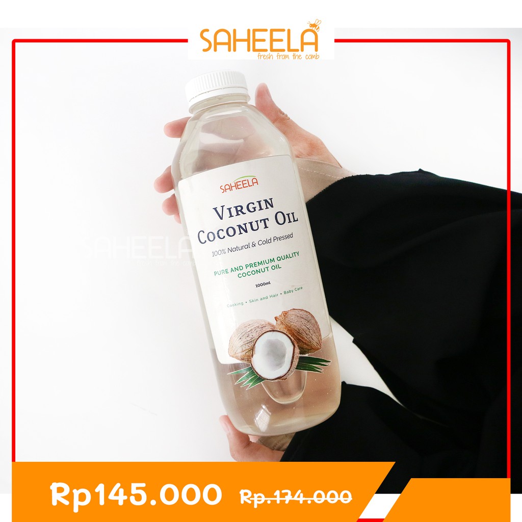 

ORIGINAL VCO (Virgin Coconut Oil) Saheela 1 Liter | Premium Minyak Kelapa Murni 100 %
