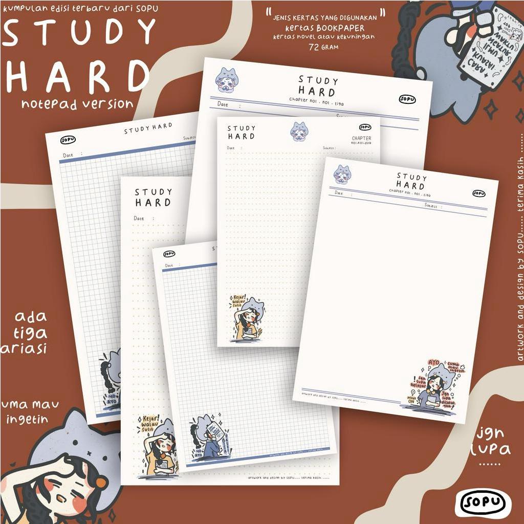 

Sedang Ramai EDISI STUDY HARD KERTAS NOTEPAD TANPA LEM UKURAN B5 DAN A5 BOOKPAPER