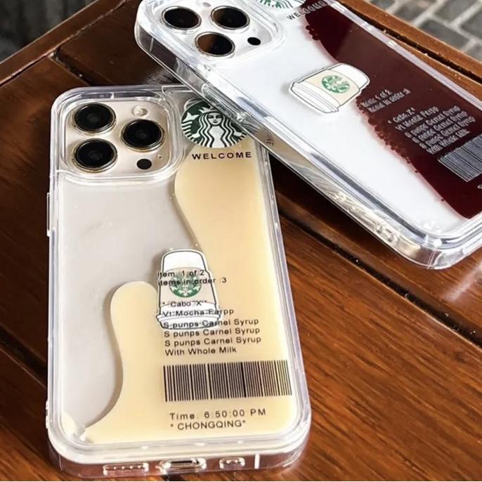 Kekinian Casing Starbucks Kopi Motif Soft Case Untuk IPHONE X XS MAX XR 11 12 13 PRO MAX Tpu Transpa