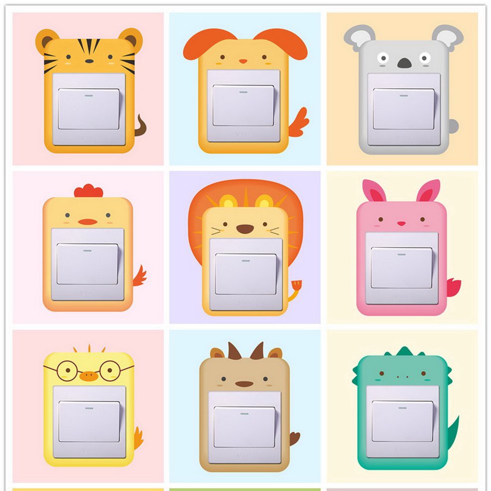 Stiker Panel Gambar Kartun Harimau Lucu Untuk Kamar Anak