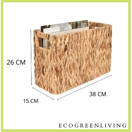 NEW - Keranjang anyaman Magazine Holder, Rectangle Magazine Wicker Basket / Tempat Buku majalah