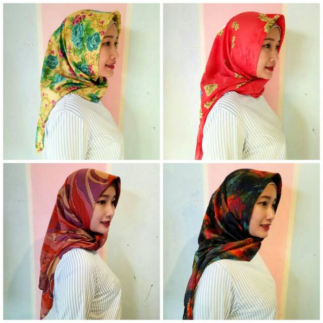 GYNDA MAXMARA RANDOM MOTIF - Segiempat maxmara square hijab jilbab grosir termurah ter best seller