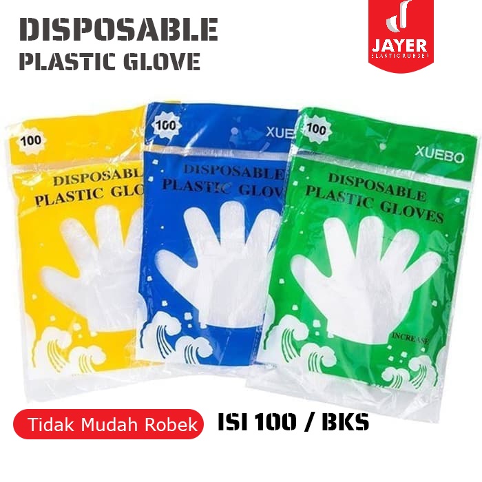 Sarung Tangan Plastik STERIL 1 X Pakai ISI 100 PCS