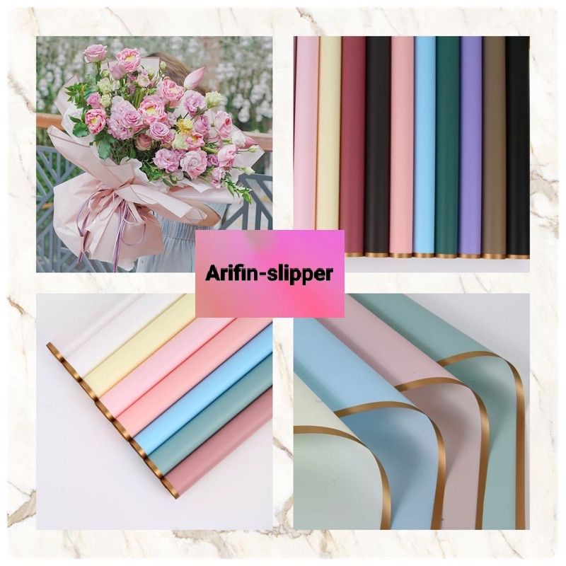 

FLOWER WRAPPING LOS GOLD COLOR (ECER) TRANSPARENT CELLOPHANE KERTAS BUKET BUNGA