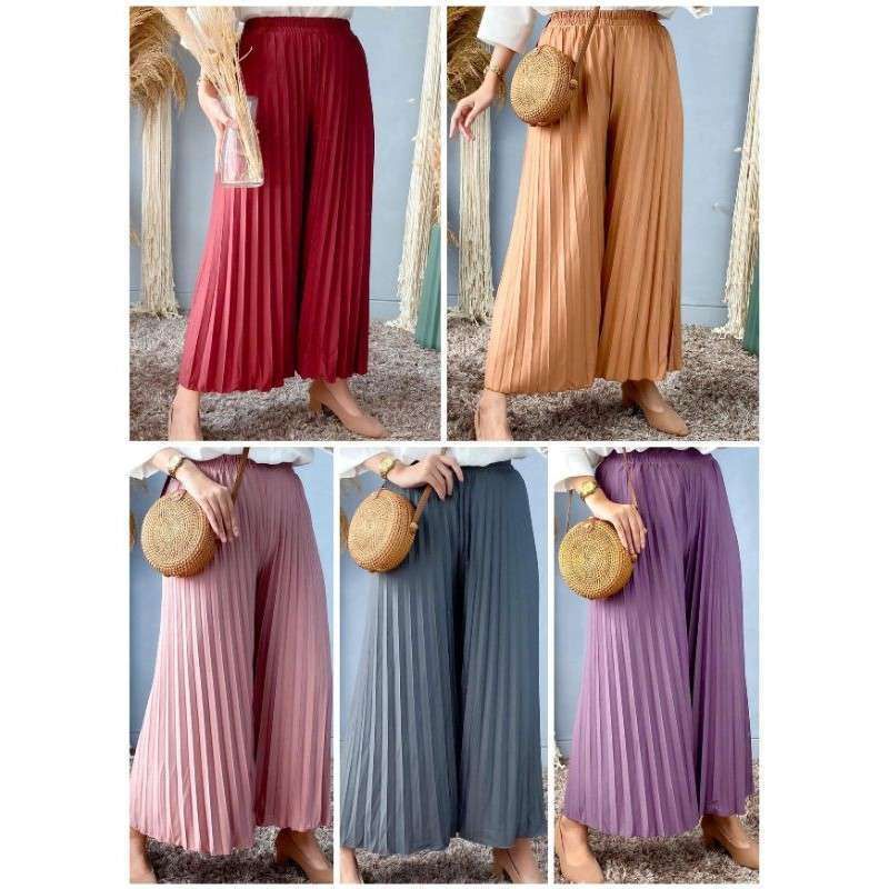 CELANA KULOT PLISKET PREMIUM / KULOT PLISKET KLOK / CELANA PLISKET