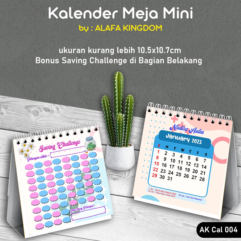 Jual Alafakingdom Ak Cal 004 Kalender Meja Mini 2023 Mini Calendar