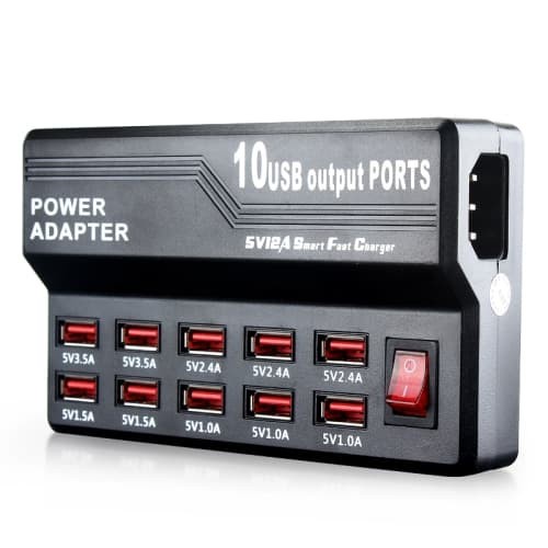 Usb Fast Charger 10 Port USB Power Adapter Max output 12A WLX-838 New