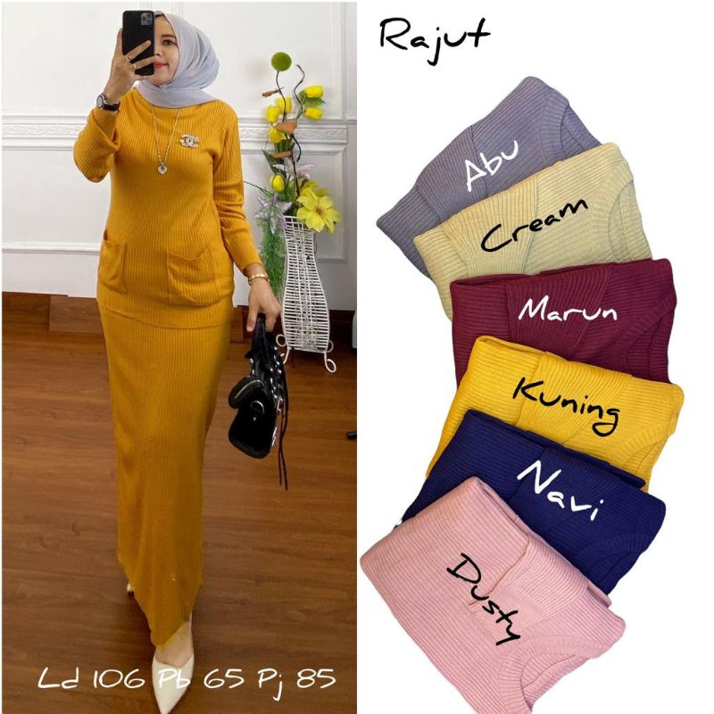 RAJUT SETELAN POCKY / Setelan Rajut Wanita / Setelan Pocky / Baju Rajut Import / Set Cardy / set kni