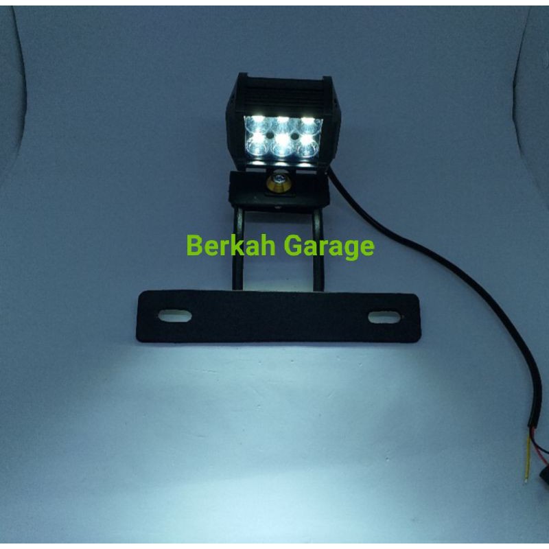 Paket Lengkap Lampu LED 6 Titik Strobo Plus Breket Rx-King Tebal