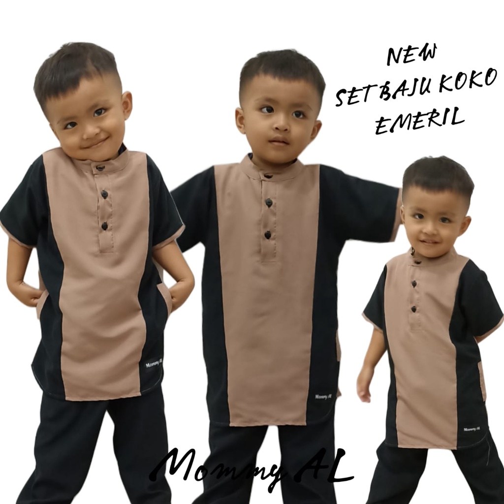 STELAN BAJU KOKO ANAK SET EMERIL  1-5 TAHUN/Baju koko anak laki laki/Baju koko anak/Baju koko anak laki laki setelan/Baju koko anak laki laki 1 tahun/Baju koko anak laki laki 3 tahun/Baju koko anak laki laki 2 tahun/Baju Kok Anak Laki/Set koko anak laki l