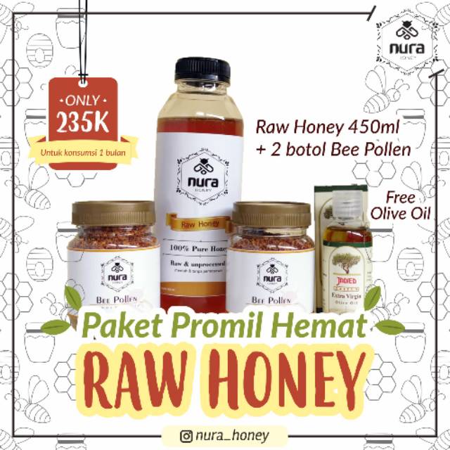 

PAKET PROMIL HEMAT FREE OLIVE OIL (RAW HONEY) madu kesuburan / Madu Asli Murni Mentah