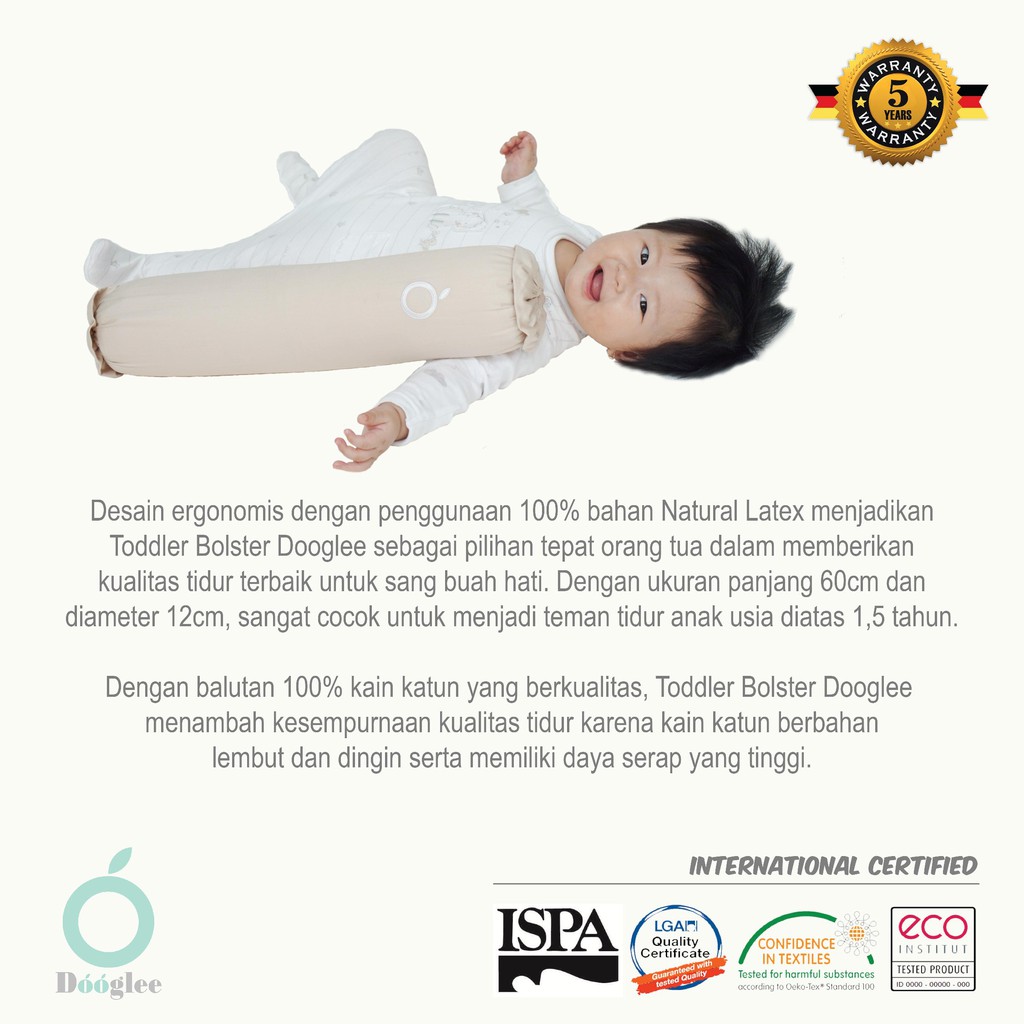 Dooglee Toddler Bolster Guling Bayi Natural Latex TODDLER BOLSTER