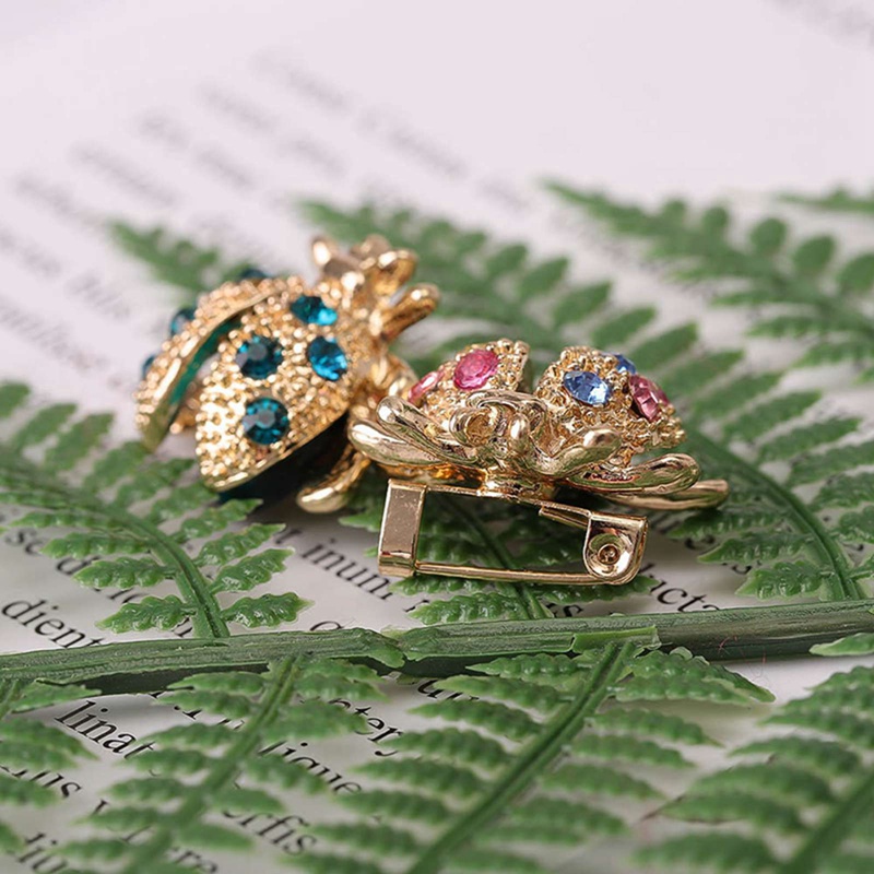 Fancyqube Fancycube Pin Bros Kristal Berlian Imitasi Bentuk Kumbang Kecil Warna-Warni Untuk Wanita