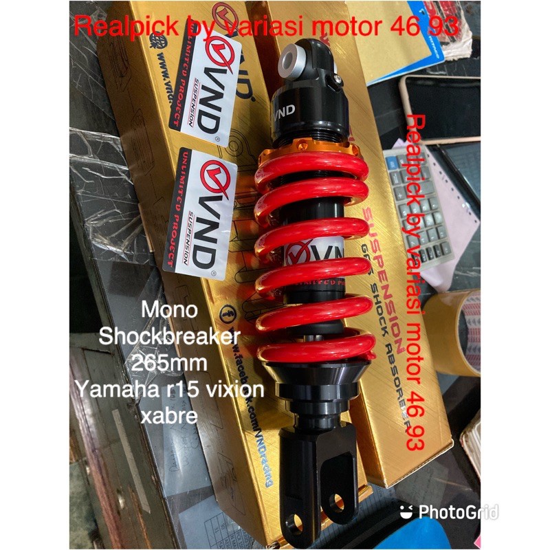 mono shockbreaker yamaha r15 vixion xabre mt15 265mm original vnd