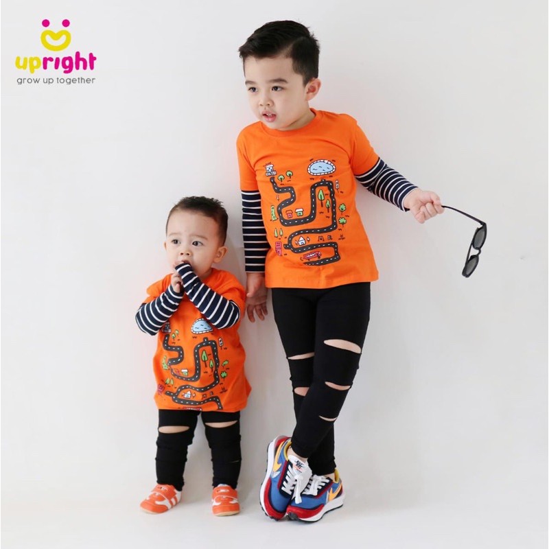 kaos upright for boy kaos raglan  anak usia 1-11 tahun longsleeve mix boy series