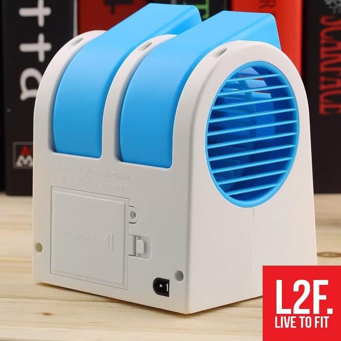Ac Duduk Mini Portable / Ac Kipas Angin Mini Meja / Double Blower Mini - Orange