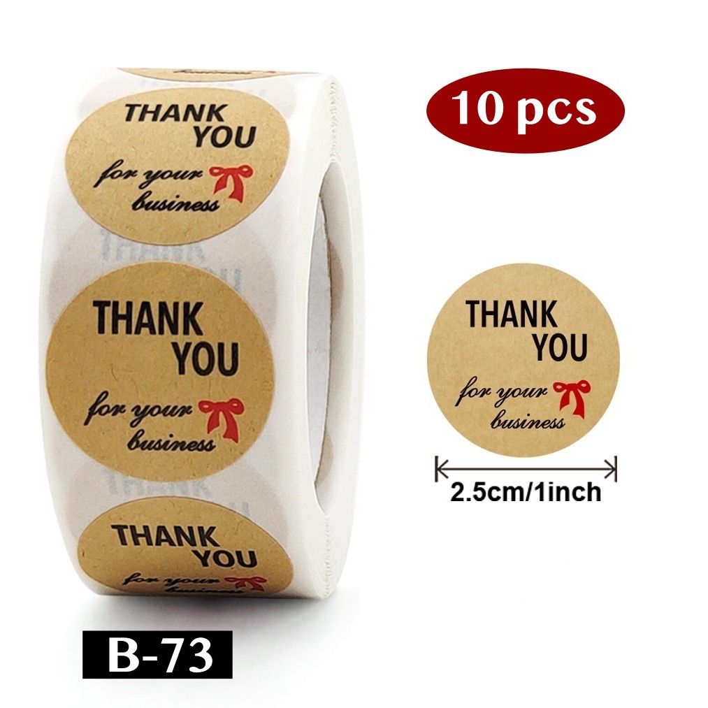 AliMaMa - STIKER THANK YOU 10 PCS - Sticker Terima Kasih Segel Olshop Online Shop Packaging Packing Souvenir Suvenir Import Murah Medan-B-73