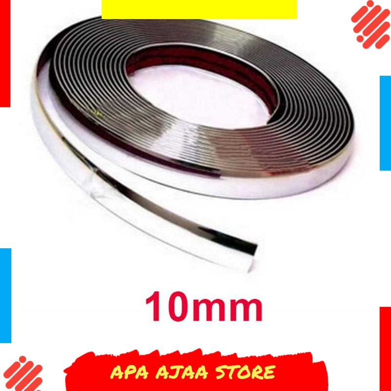 Best Seller ! QEEPY Lis Dekorasi Interior Mobil Moulding Chrome Strip 15M - C3578