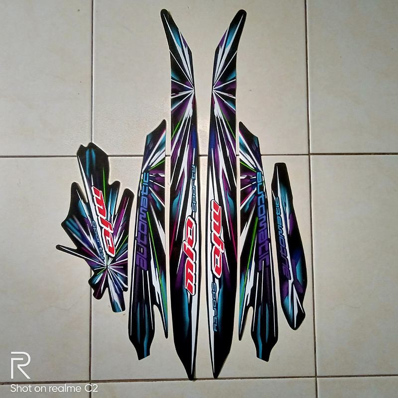 stiker striping motor mio sporty 2008 hitam