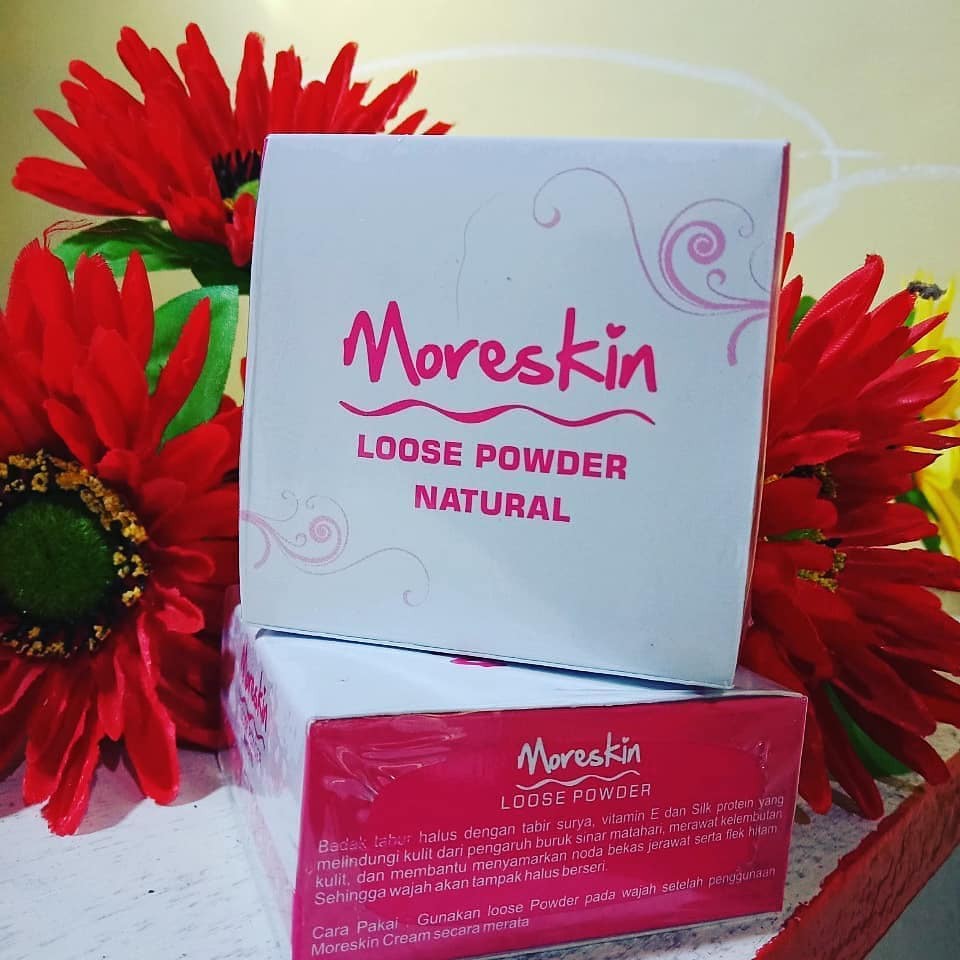 Moreskin Loose Powder - bedak Pemutih Wajah Menyamarkan Flek Hitam Bekas Jerawat