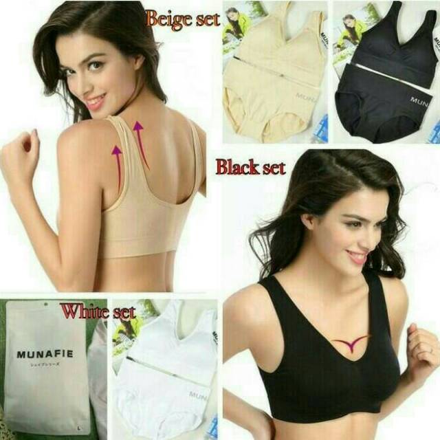 MUNAFIE BRA SET (1 BRA &amp; 1 CELANA ALAM MUNAFIE ) NYAMAN DIPAKAI