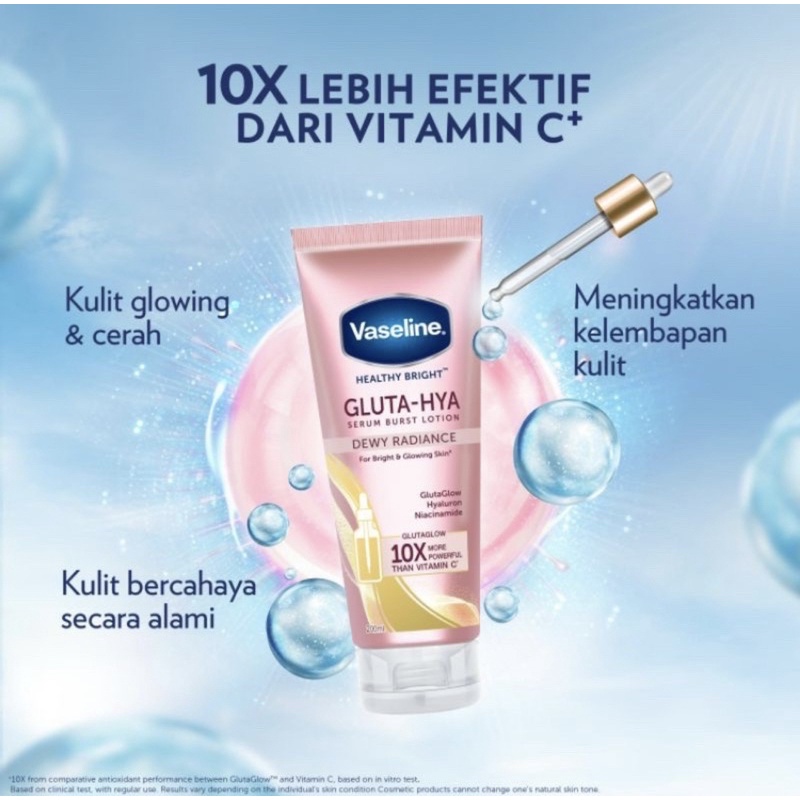 READY❗️ VASELINE GLUTA SERUM LOTION UV VITAMIN C GLUTA HYA DEWY