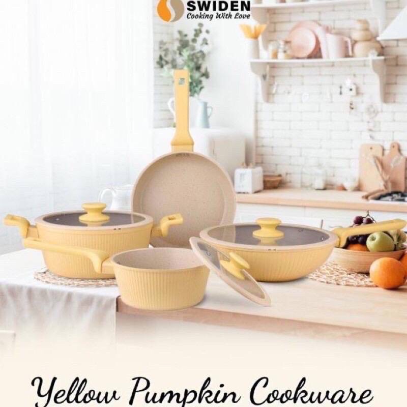 ORIGINAL SWIDEN ✅ YELLOW PUMPKIN COOKWARE