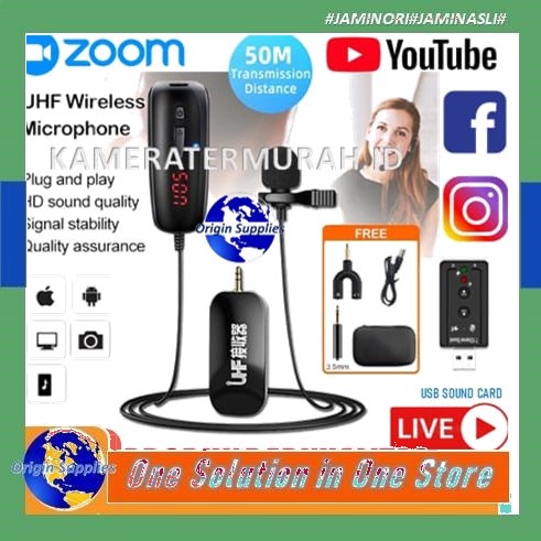 Microphone Mic Clip On Wireless Mic UHF ULtra High Frequency clip on wireless Smartphone Laptop Yout