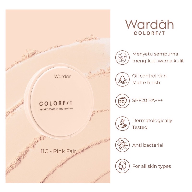 Wardah Colorfit Velvet Powder Foundation (bedak)