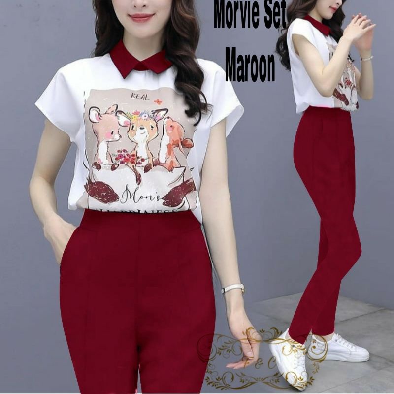 COD√ SETELAN WANITA / SET CELANA PANJANG / SET MORVIE FIT TO L