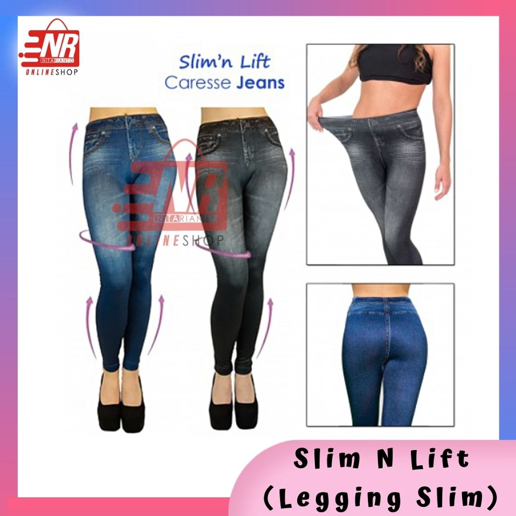 Slim'n Lift caresse jeans / Legging Import / Legging Pengecil Perut / Jeans / Legging Jeans