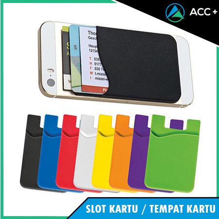 Sticky Card Holder Dompet Kartu Tempelan Hp Perekat Pocket Hp Slot Kartu Tempelan Kartu