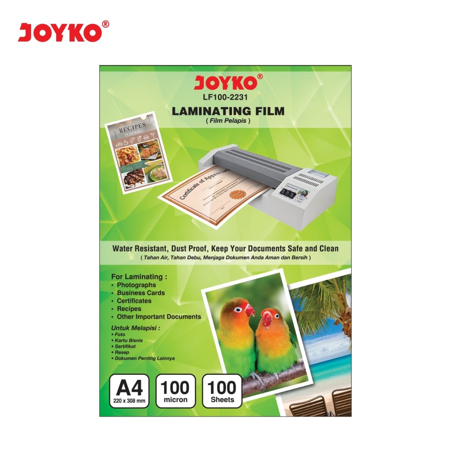 

Laminating Film / Plastik Laminating Joyko LF100-2231 (A4)