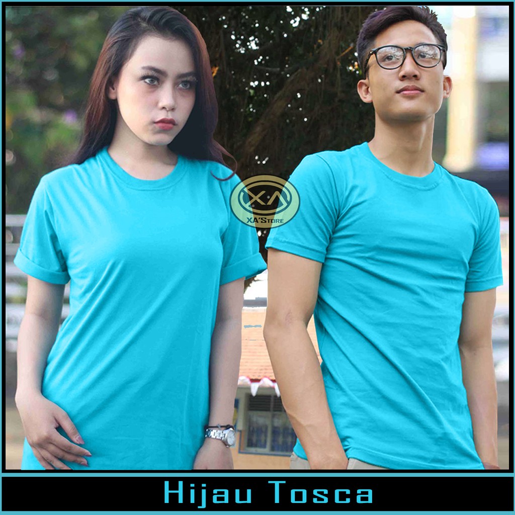 Kaos Polos UNISEX Oneck 20s HIJAU TOSCA || BAJU POLOS COWOK CEWEK || Size: ANAK dan DEWASA
