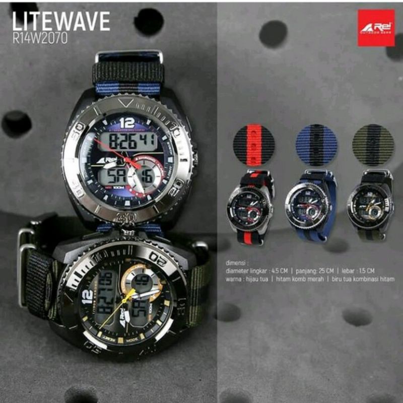 jam tangan watch dual dobel analog digital rei w207 original arei
