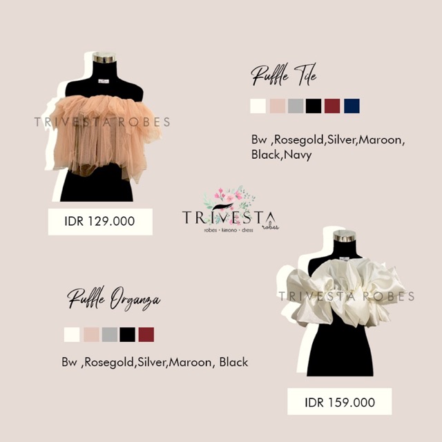 CLEARANCE SALE - Ruffle / Penutup Dada / Kemben / Cape untuk Model MUA