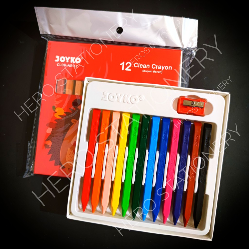 

Krayon bersih clean crayon joyko 12 warna CLCR-AC-12